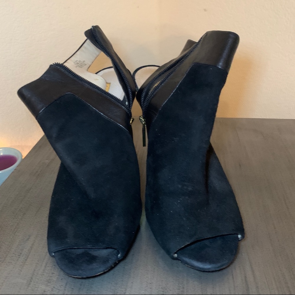 Louis et Cie Leather and Suede Opened Toe Bootie Sandals - Picture 2 of 4